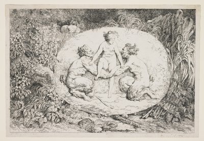 A Nymph Alighting on the Arms of Two Satyrs, 1763 by Jean Honore Fragonard